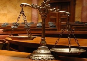 Symbol of law and justice in the empty courtroom, law and justice concept. ????????????????????????????????????
